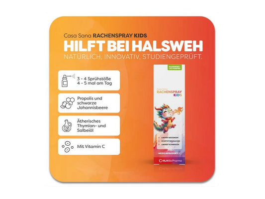 Casa Sana RACHENSPRAY KIDS - Das Halsspray für Kinder - PROBIOSA