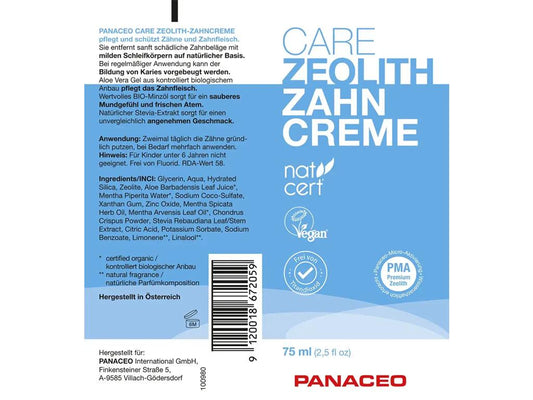 PANACEO CARE Zeolith Zahncreme – 75 ml - PROBIOSA