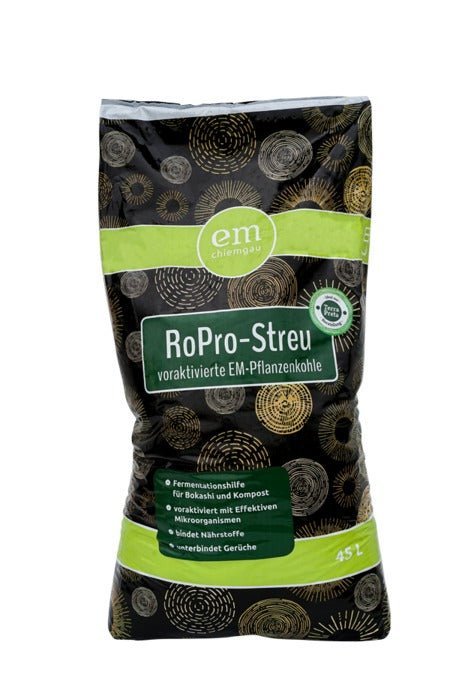 RoPro - Streu Pflanzenkohle mit EM - PROBIOSA