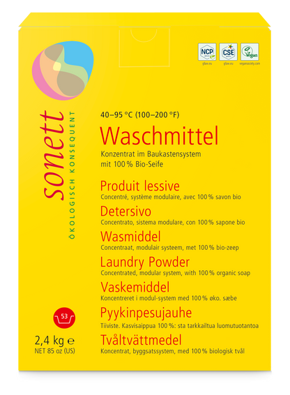 Sonett Waschmittel Pulver Konzentrat 40–95 °C – ökologisches Waschpulver