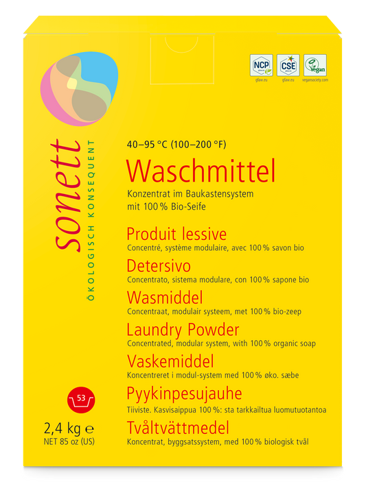 Sonett Waschmittel Pulver Konzentrat 40–95 °C – ökologisches Waschpulver