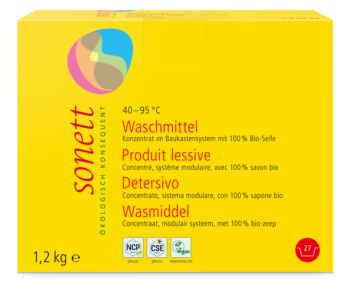 Sonett Waschmittel Pulver Konzentrat 40–95 °C – ökologisches Waschpulver