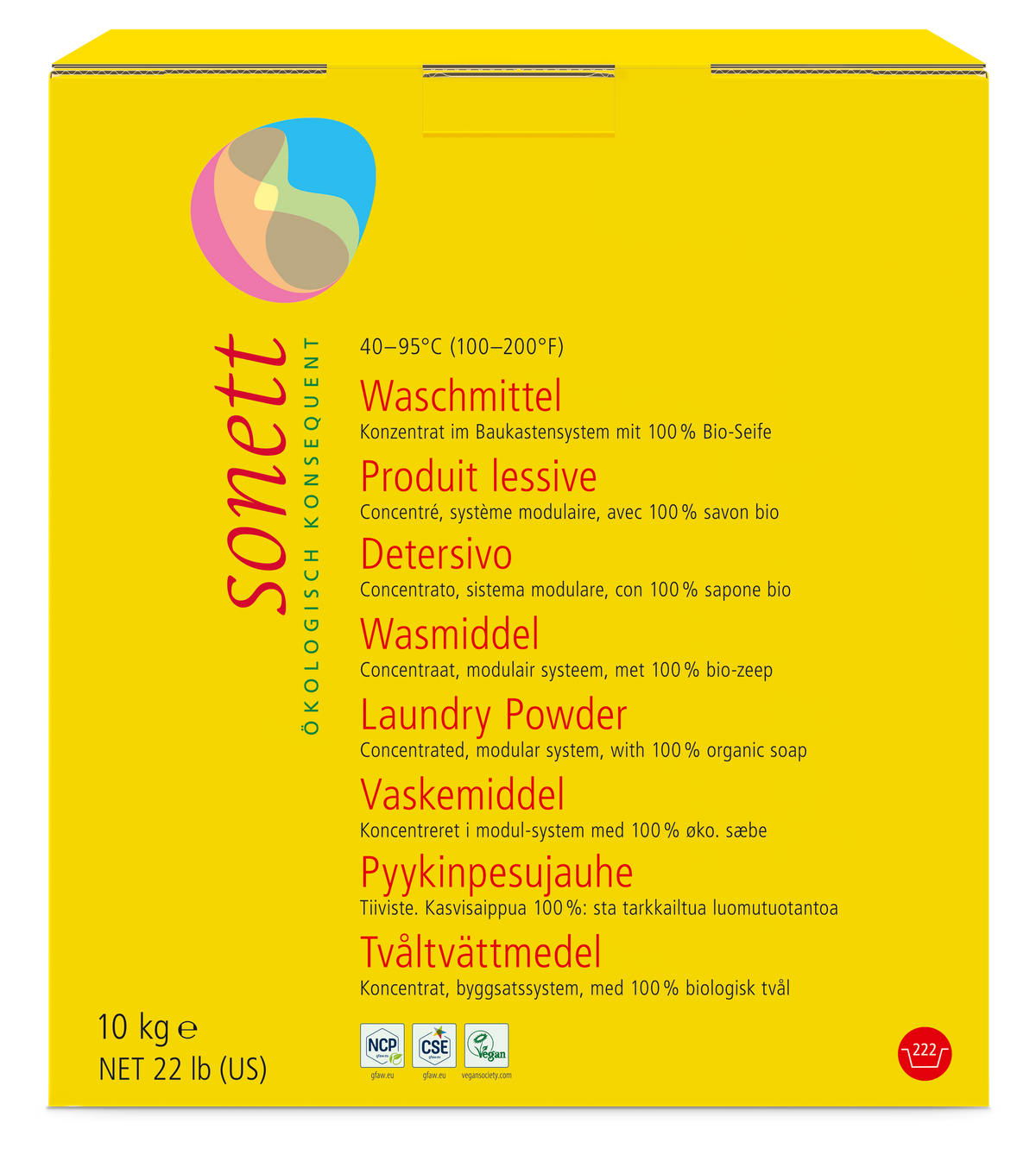 Sonett Waschmittel Pulver Konzentrat 40–95 °C – ökologisches Waschpulver