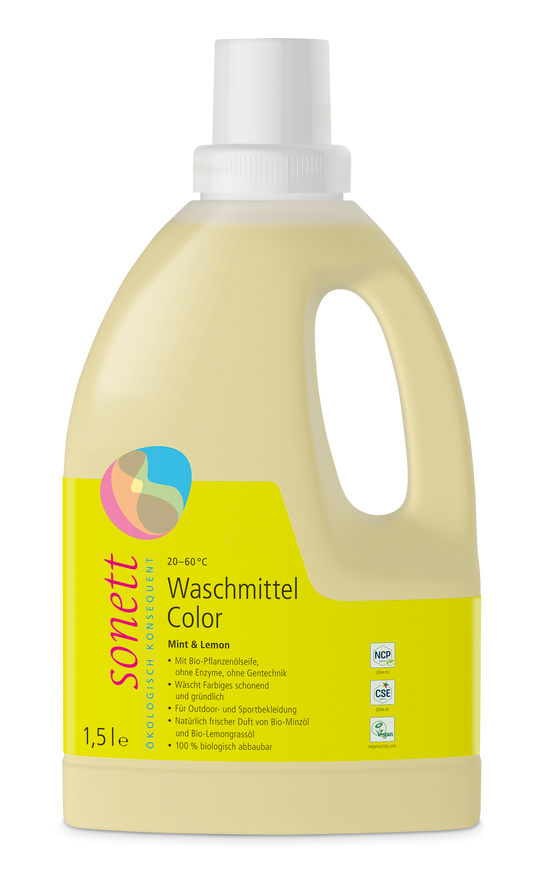 Sonett vaskemiddel flytende color mynte & sitron