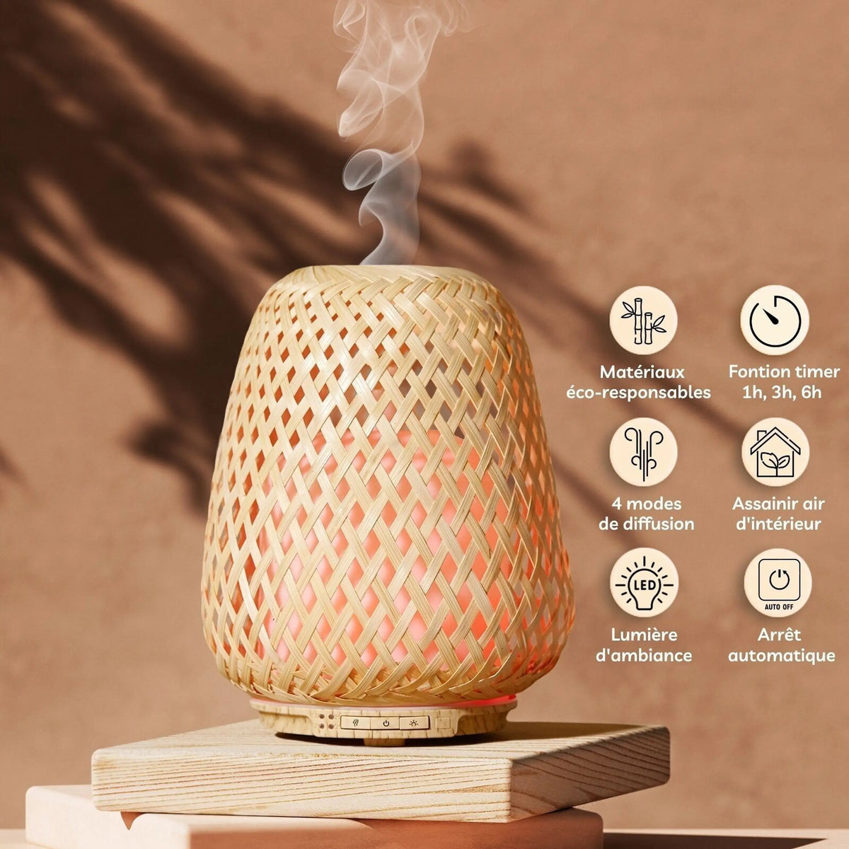 Olaki Ultraschall-Diffuser aus Bambus – für ätherische Öle