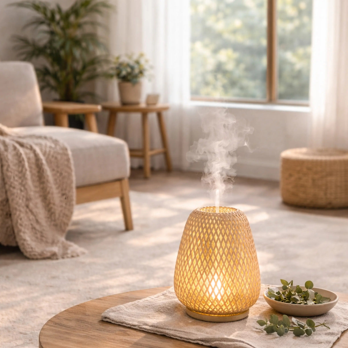 Olaki Ultraschall-Diffuser aus Bambus – für ätherische Öle