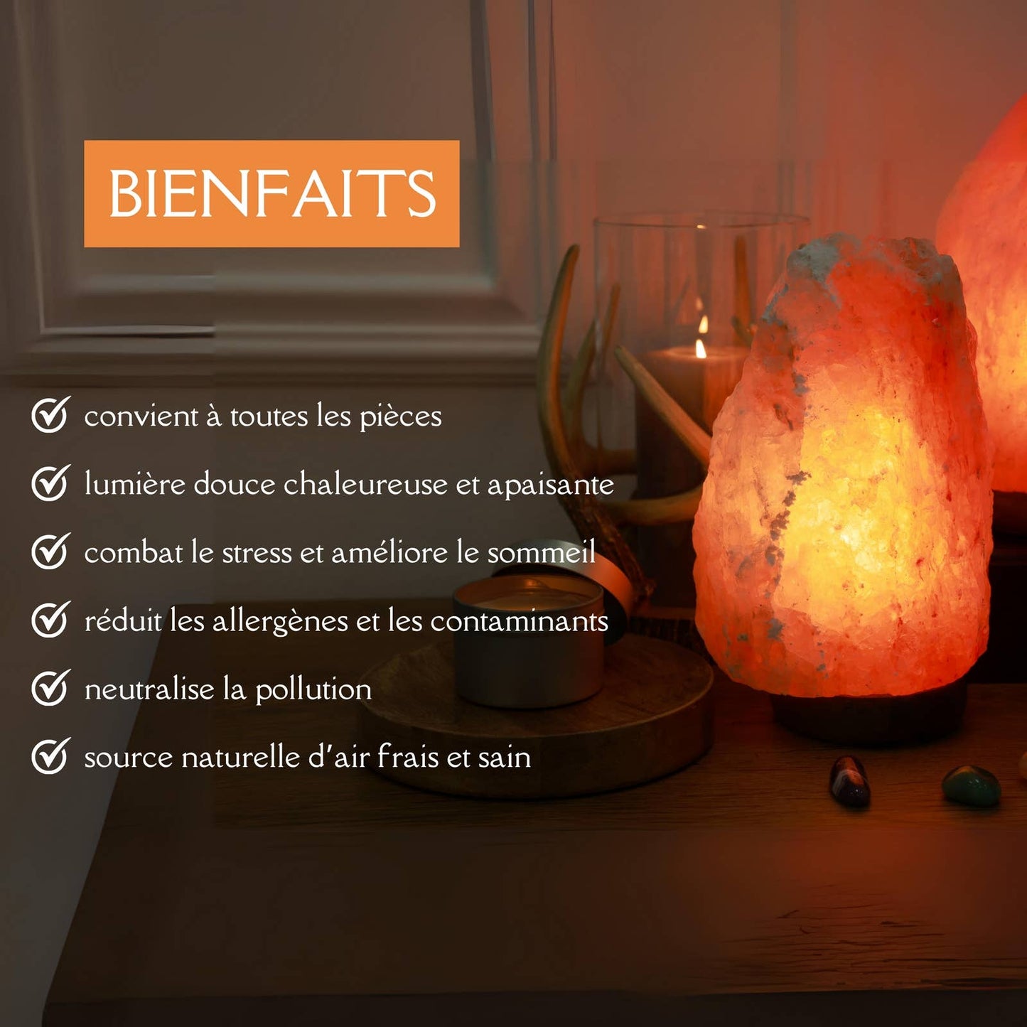 Himalayan Salt Lamp with USB Port and LED Lighting