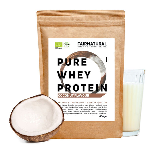 Poudre de protéine de lactosérum biologique à la noix de coco