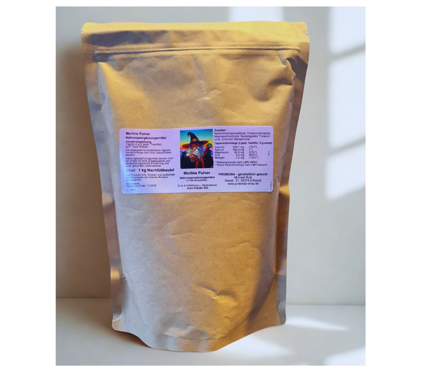 Merlins Basenpulver – Mineralstoff-Mischung zur Unterstützung des Säure-Basen-Haushalts