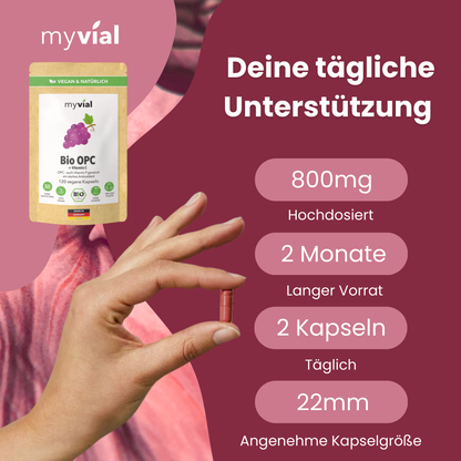 Gélules Bio OPC – Avec pépins de raisin, poudre d'aronia & vitamine C