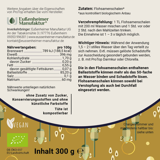 Poudre de cosses de psyllium bio