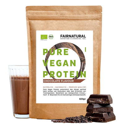 Protéines en poudre végétaliennes bio au chocolat sans soja