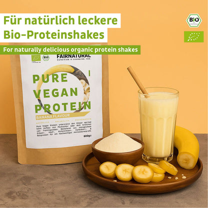 Økologisk vegansk proteinpulver banan uten soya