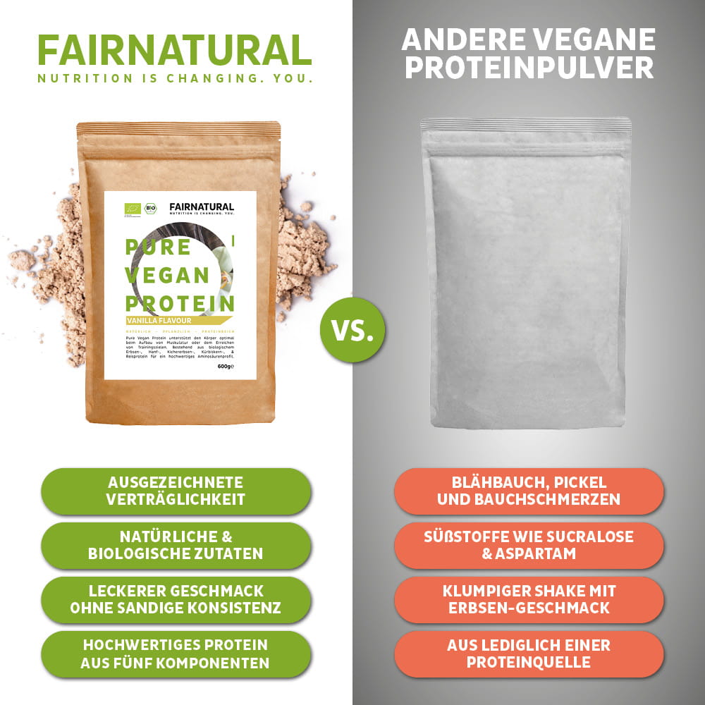 Økologisk vegansk proteinpulver vanilje uten soya