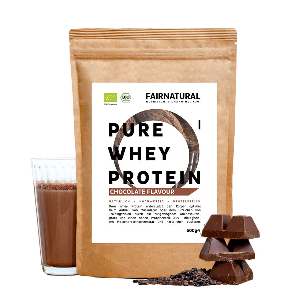 Økologisk myseprotein-pulver med sjokoladesmak