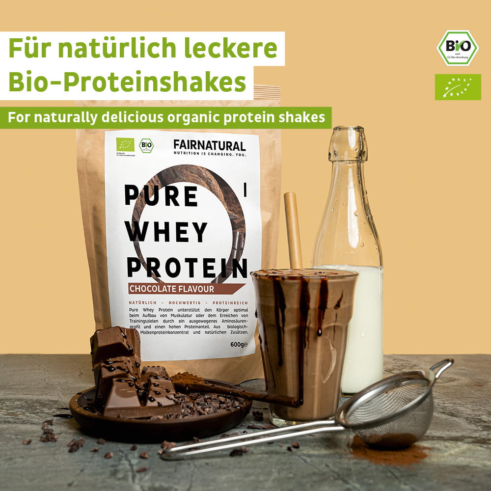 Økologisk myseprotein-pulver med sjokoladesmak