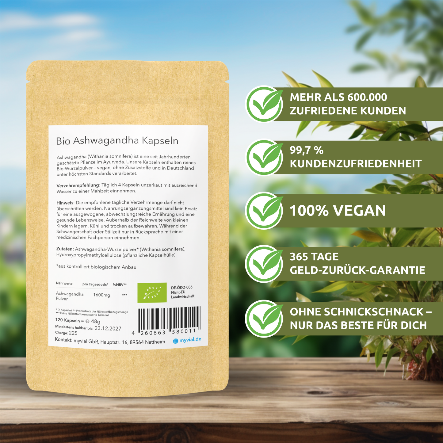 Capsules d'Ashwagandha biologique