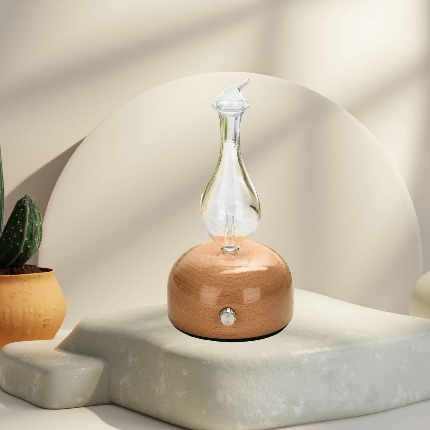 Aurora Aroma Diffuser with Wood and Glass Nebulization