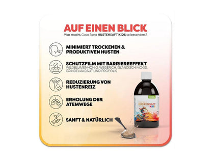 Casa Sana Hustensaft KIDS – Sanfte Hilfe mit Honig &amp; Propolis (200 ml) - PROBIOSA