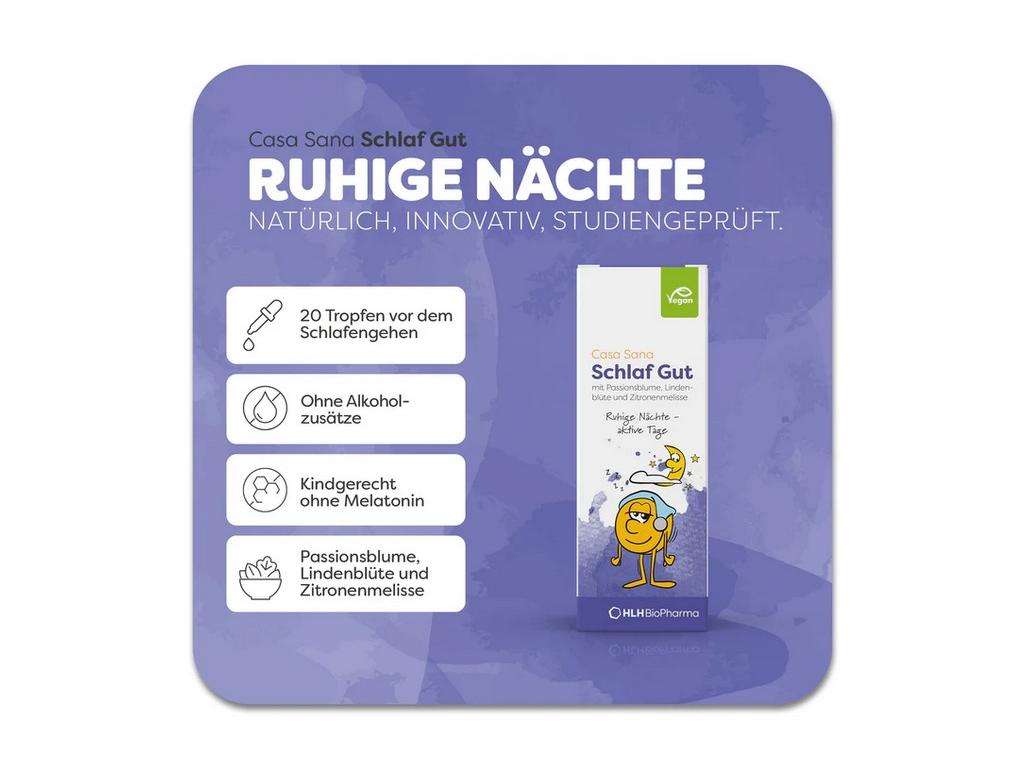 Casa Sana Schlaf Gut – Pflanzliche Tropfen ohne Melatonin (30 ml) - PROBIOSA