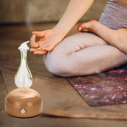 Aurora Aroma Diffuser with Wood and Glass Nebulization