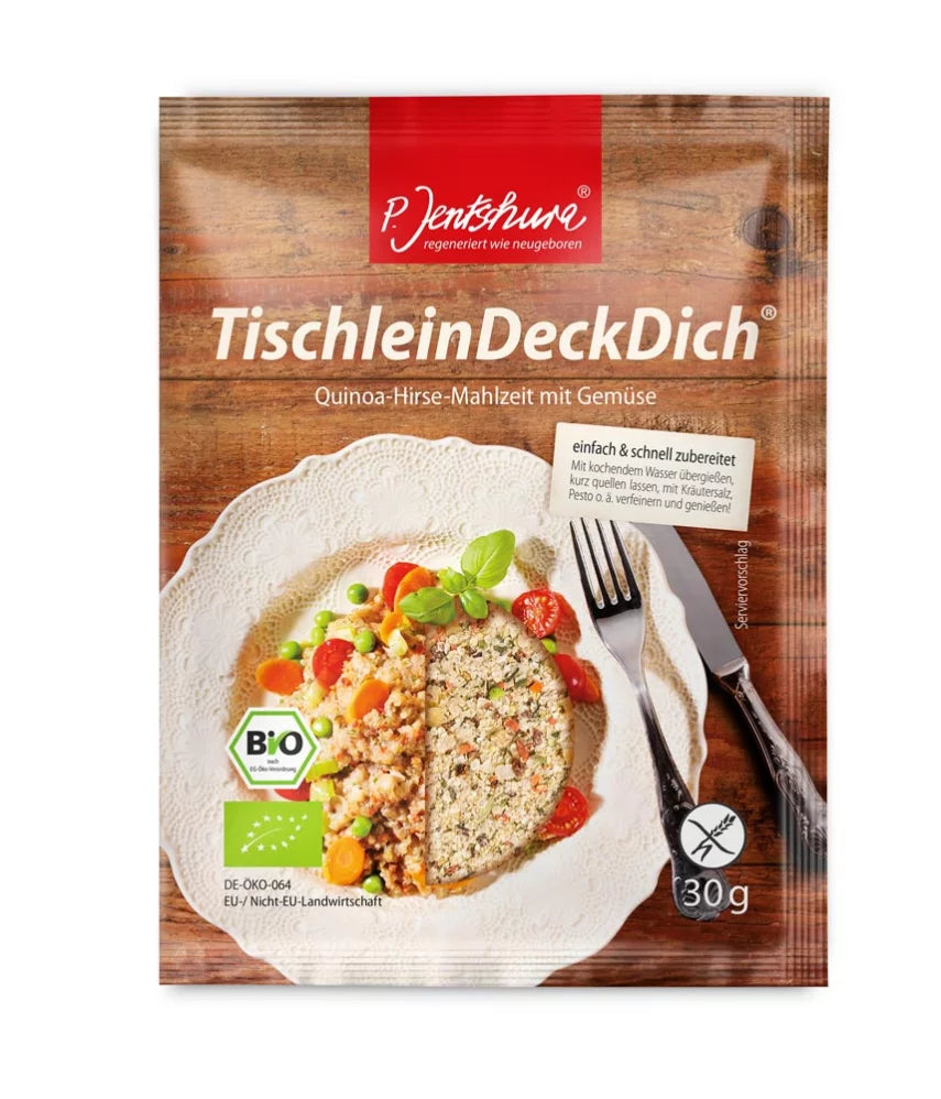 P. Jentschura TischleinDeckDich® – ØKOLOGISK quinoa-hirse-måltid med grøntsager