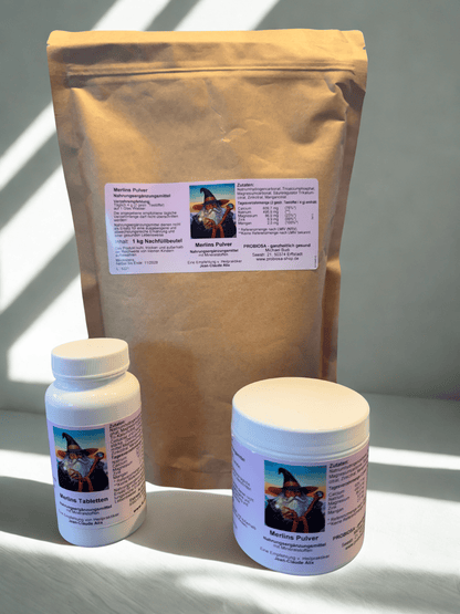 Merlins Basenpulver – Mineralstoff - Mischung zur Unterstützung des Säure - Basen - Haushalts - PROBIOSA