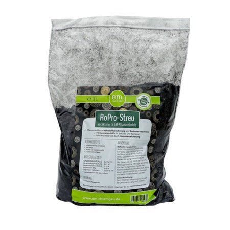 RoPro - Streu Pflanzenkohle mit EM - PROBIOSA
