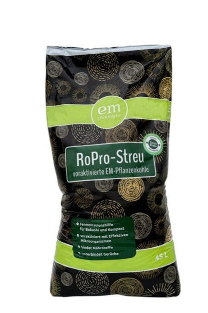RoPro - Streu Pflanzenkohle mit EM - PROBIOSA