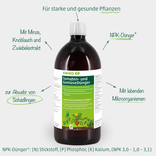 Tomaten - & Gemüse Dünger – Organisch mit Effektiven Mikroorganismen (EM) - PROBIOSA