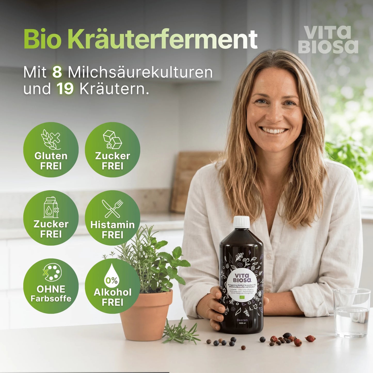Vita Biosa Berry – Boisson biologique fermentée aux baies et aux herbes
