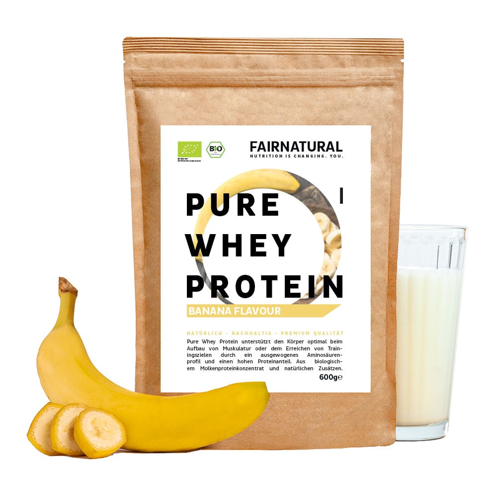Poudre de protéine de lactosérum biologique à la banane