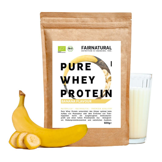Poudre de protéine de lactosérum biologique à la banane